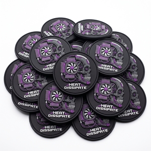 Badge rond en PVC souple, motif loup robotique Cyber Pack, patch 3D en caoutchouc, directement du fabricant, pour sac à dos, veste, casquette, uniforme, usage extérieur - Product Image 3