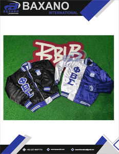 Veste bomber en satin de soie réversible formelle d'hiver personnalisable Phi Beta Sigma, style universitaire avec lettres grecques, fermeture éclair - Product Image 6