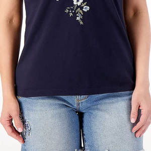 Camiseta bordada de verano de alta calidad, camisetas transpirables para mujer, camiseta bordada totalmente personalizada para mujer - Product Image 5