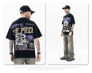 2025 Top Tendance Boxy Fit O-Neck T-Shirt pour Hommes Coton Sérigraphie Solide Surdimensionné Poids Lourd DIY Street Style Personnalisé Tricoté - Product Image 6