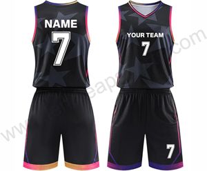 Uniformes de basket-ball personnalisés pour votre propre équipe Ensemble de maillot de basket-ball réversible Ensemble de basket-ball pour homme - Product Image 4