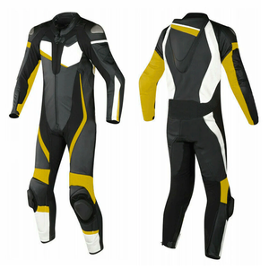 Men's Genuine Cowhide Leather One Piece Racing Motorbike Suit CE Armoured Protected Windproof Printed Techniques for Winter - Product Image 1