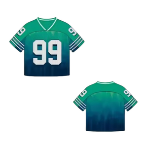 Camisetas de fútbol de alta calidad para hombre, diseño de estampado de malla recortada, logotipo personalizado, camiseta de fútbol transpirable, camisetas de malla de talla grande - Product Image 4