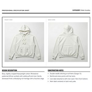 เสื้อฮู้ดดี้ผ้าเฟรนช์เทอร์รี่หนานุ่มคุณภาพสูง สีขาวสำหรับฤดูหนาว น้ำหนัก 500 กรัม ผ้าฝ้าย พิมพ์ลายดิจิตอล ประดับด้วยคริสตัล ลายตกแต่งแบบดิสเทรส 3 มิติ - Product Image 6