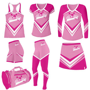 Uniforme de cheerleading bicolore en gros fabriqué au Pakistan pour femmes - Product Image 1