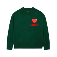 Nouveau Pull Tricoté de Luxe pour Hommes, Broderie Cœur d'Amour, Chandail en Laine Mohair de Haute Qualité pour Hommes