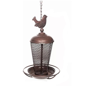 Comedero para pájaros de diseño cuadrado de inspiración antigua, moderno y ecológico, suministro de agua de hierro para loros, tarifa al por mayor para oasis de patio trasero - Product Image 1