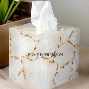 Dispensador de pañuelos con acabado de mármol de forma cuadrada, servilletero exclusivo para restaurante de Hotel para ocasiones especiales, suministros de regalo exclusivos - Product Image 6