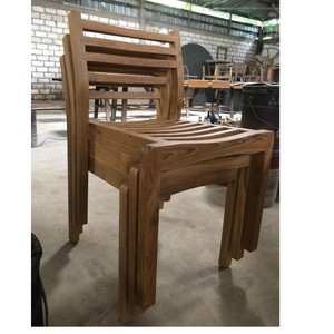 Space Saving Stackable Japanese Natural Finish Teak Wood Chair High-End Unfinished Solid Wood Dining Side Chair Home Office - Product Image 5