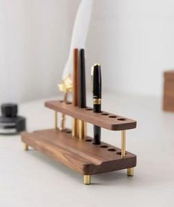 <b>Desk</b> <b>Walnut</b> Pen Holder Pen Wooden Stationery Organizer Wooden Pen Holder and Pencil Rack from f s international - Product Image 2