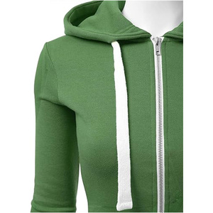 Sudadera con capucha de lana de manga larga Logo100 % algodón personalizable azul negro blanco caqui gris sudadera de mujer con logotipo personalizable - Product Image 3