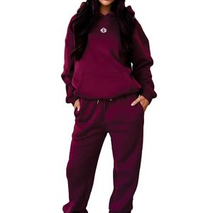 Ensemble de sweats à capuche en polaire surdimensionnés pour femmes de luxe, sweat à capuche personnalisé, logo personnalisé, OEM, vente en gros, marque privée, fournisseur américain, streetwear - Product Image 4