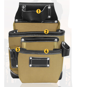 Sacs à outils en cuir PU de bonne qualité à bas prix Produit le plus vendu Couleurs personnalisées et design Kit d'outils en cuir Ceinture - Product Image 3