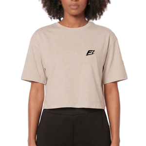 Camiseta Corta Oversize para Mujer, Manga Corta, Cuello Redondo, Ajuste Holgado, Mezcla de Algodón, Top Casual de Moda, Camiseta Personalizada con Logo para Mujer - Product Image 1