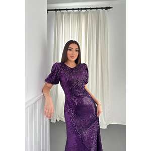 Vestido de Noche Morado con Lentejuelas al por Mayor - Product Image 2