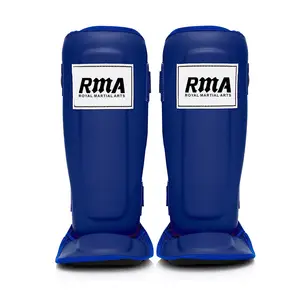 最高品質の合成皮革ボクシングシンガード卸売カスタムロゴ膝保護ボクシングシンガード