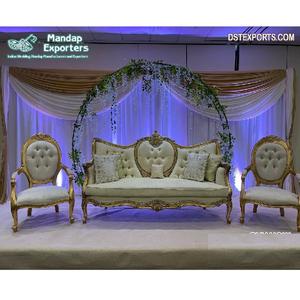 Sofá de diseño francés para decoración de escenario, sillas asiáticas para boda, recepción de escenario, trono occidental, boda, Nikah, con sillas - Product Image 1