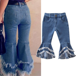 Enfant en bas âge fille pantalon enfants enfants bébé Flare Denim gland vêtements jean pantalon pour filles adolescents respirant filles Denim pantalon - Product Image 5