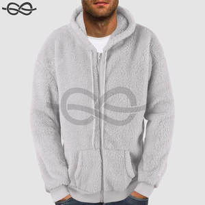 Sweat à capuche zippé en polaire color block pour homme, coupe ample, épais, rembourré en coton, chaud, style coréen, mode hiver, brodé, respirant - Product Image 3