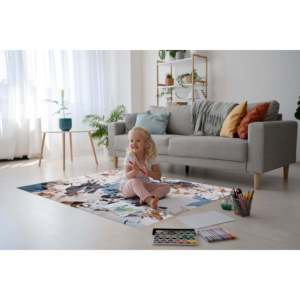 Alfombra Lavable de Área Estilo Bohemio Abstracto con Diseño de Salpicaduras Netline Home Depot NL1004 - Product Image 2
