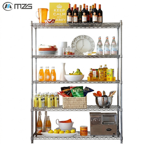 Étagères de restaurant approuvées par la NSF MZG, étagères de rangement personnalisées pour hôtel, cuisine, qualité commerciale, robustes, revêtement en poudre chromé - Product Image 6