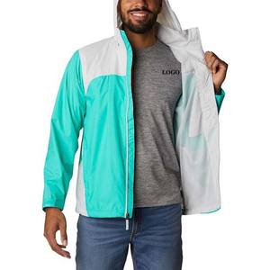 Top tendances vêtements pour hommes vêtements d'extérieur décontractés coupe-vent vestes imperméables léger fermeture éclair contraste vestes de pluie High Street - Product Image 5