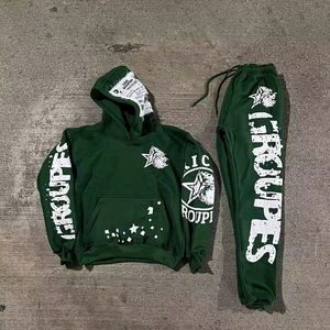 Chándal Deportivo con Lavado Ácido OEM, Estilo Holgado, Desgastado, de Alta Calidad, con Cierre, para Hombre y Mujer - Product Image 2