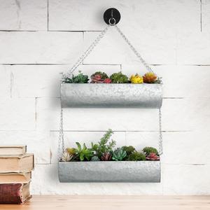 Maceta personalizable galvanizada de hierro de estilo europeo respetuosa con el medio ambiente de lujo única, cadena colgante, maceta de flores, apartamentos de jardín para el hogar - Product Image 1