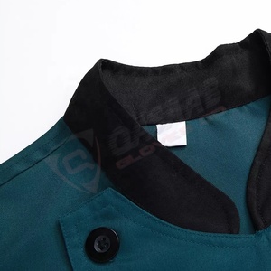 Veste de chef bleue à double boutonnage Manches longues Chefs-Hommes Femmes-Cuisine Traiteur-Manteaux d'uniforme de restaurant - Product Image 5