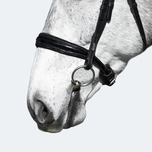 Bride de cheval de dressage en cuir noir de luxe avec bride anatomique en cristal par NOSBAND - Product Image 4