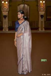 Seda de tejido suave de último diseñador con hilo de bordar Secuencia DE TRABAJO Impresión digital Saree de Fab Zone - Product Image 2