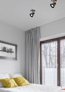 Miko series <b>spotlight</b>, black and wood, GU10 (Jueric 10267) - Product Image 2