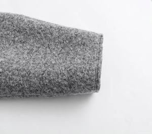 Chaqueta informal para mujer con cremallera bordada cuello vuelto manga larga Color gris sólido transpirable bolsillos delanteros impermeables - Product Image 4