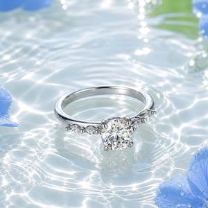 Jeulia Bypass Emerald Cut Engagement <b>Ring</b> in Rhodium Plated Sterling Silver - Product Image 5