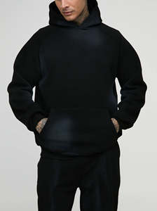 Survêtement pour homme surdimensionné en coton 100% de haute qualité, imprimé personnalisé, uni, à capuche, streetwear, pour l'hiver - Product Image 6