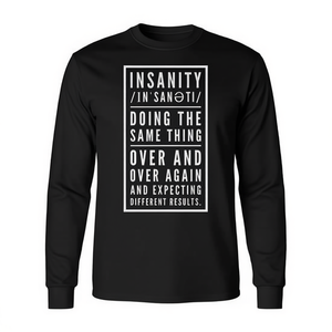 T-shirt a maniche lunghe con scritta 'Definition of Insanity' - Categoria Promozionale - Product Image 2