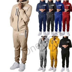 ชุดวอร์มใส่วิ่งมีฮู้ดสองชิ้นชุดออกกำลังกายวิ่งวิ่งวิ่งผ้าฝ้าย100% เล่นกีฬากำหนดได้เองดีไซน์ใหม่ - Product Image 1