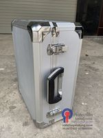 Grande valise rigide en aluminium pour outils, avec mousse de protection, couleur argent, personnalisable, avec roulettes et poignées