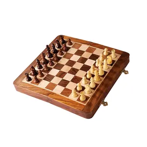 工厂定制豪华手工金属棋盘和棋子主题象棋套装木板游戏板