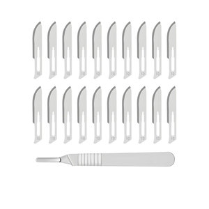 Juego de Bisturís de 20 Piezas Reutilizables, Bisturís de Acero Inoxidable Estériles, Kit Quirúrgico Manual con Soporte para Cortar, Pedicura, Manualidades y Modelado - Product Image 1