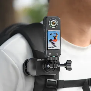 STARTRC磁性通用背包夹动作相机配件可调安装塑料360度旋转夹DJI