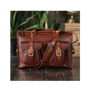 Sac pour ordinateur portable en cuir véritable durable, 100 % cuir pur, avec section rembourrée, fermetures sécurisées et fonctionnalités intelligentes pour le bureau. - Product Image 3