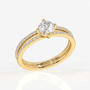 Anillo de Compromiso con Diamante Moissanite de Corte Redondo en Plata de Ley, Colección de Anillos de Diamantes Elegantes - Product Image 3
