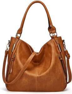 Design élégant en cuir véritable sacs à bandoulière fourre-tout pour femmes bouton décoration fermeture à glissière grande taille prix de gros - Product Image 6