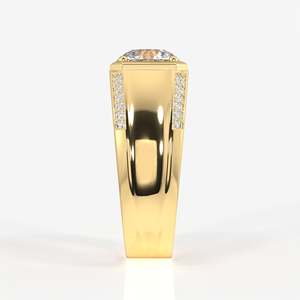 แหวนหมั้นผู้ชายดีไซน์พิเศษ ทอง 14k ประดับเพชรเพาะเลี้ยง - Product Image 3
