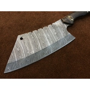 Couteau de boucher fait main avec manche en bois et gaine en cuir Outil de cuisine personnalisable Support OEM de qualité bricolage. - Product Image 6