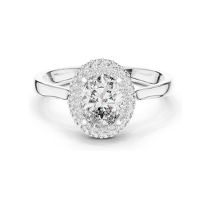 Bague en diamant de laboratoire ovale halo de 1,38 carat pour femme, clarté VVS-VS EF, or 18 carats, 14 carats, 10 carats et argent 925, rose, jaune, blanc - Product Image 1