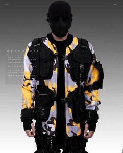 Chaqueta cortavientos ligera Cyberpunk Techwear para hombre, chaqueta cortavientos de lona con cremallera, estilo Ninja, técnica lavada para invierno - Product Image 3