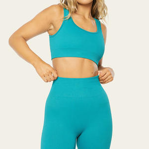 Cómodo Yoga Wear Workout Yoga Set Activewear 2 piezas corto y Conjunto de sujetador con diseño personalizado - Product Image 3