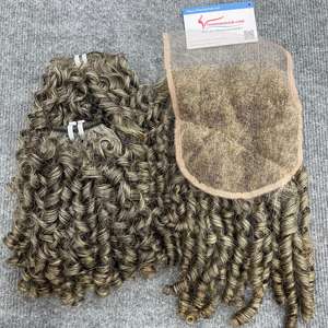 Luxurious Customized Style Steamed <b>Pixie</b> Hair Extension Vietnamese Hair Grey Closure Lace Human for Hair Extensions <b>Wigs</b> - Product Image 1